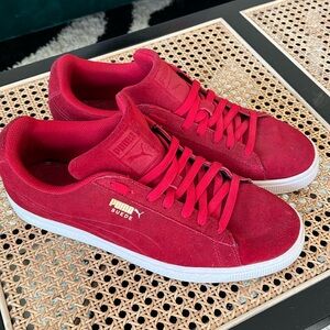 Puma red suede sneakers size 10.5 men